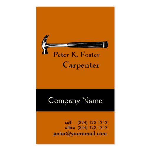 Carpenter Business Card (front side)