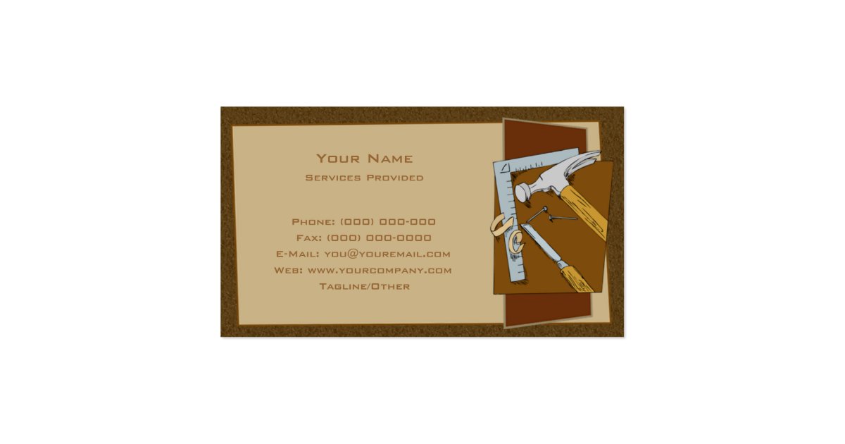 Carpenter Business Card Zazzle
