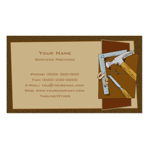 Carpenter Business Card Template (front side)