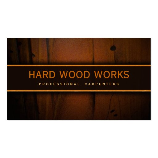 Carpenter Hardwood Wood Wooden Business Cards (front side)