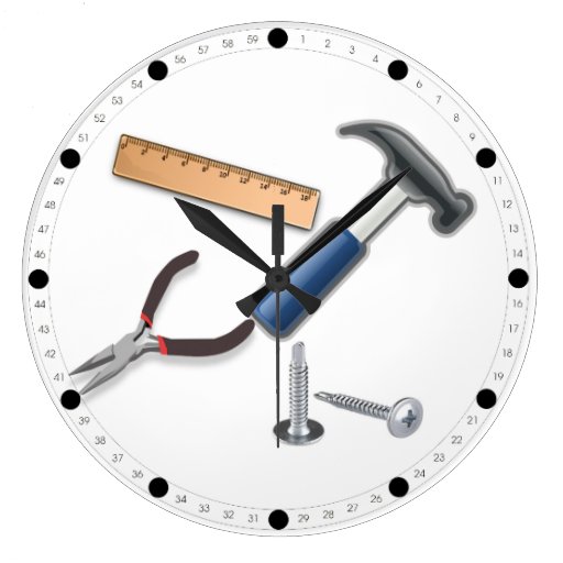 Carpenter Tools Large Clock Zazzle