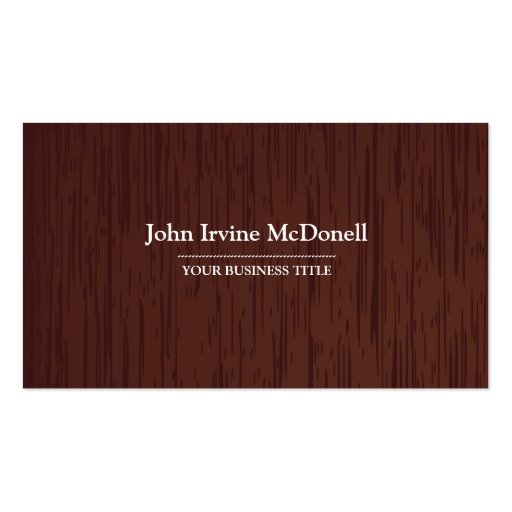Carpentry - Dark Wood Texture Business Card (front side)