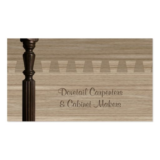 Carpentry or cabinet making business card (front side)