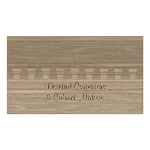 Carpentry or cabinet making business card (front side)