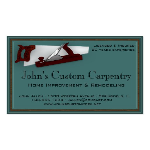 1,000+ Carpentry Business Cards and Carpentry Business Card Templates ...