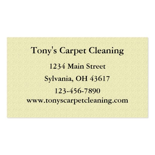 Carpet Cleaning Business Card (back side)
