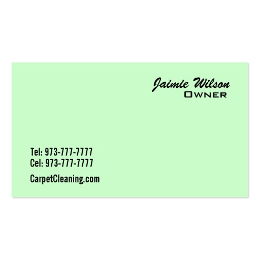 Carpet Cleaning Business Cards (back side)