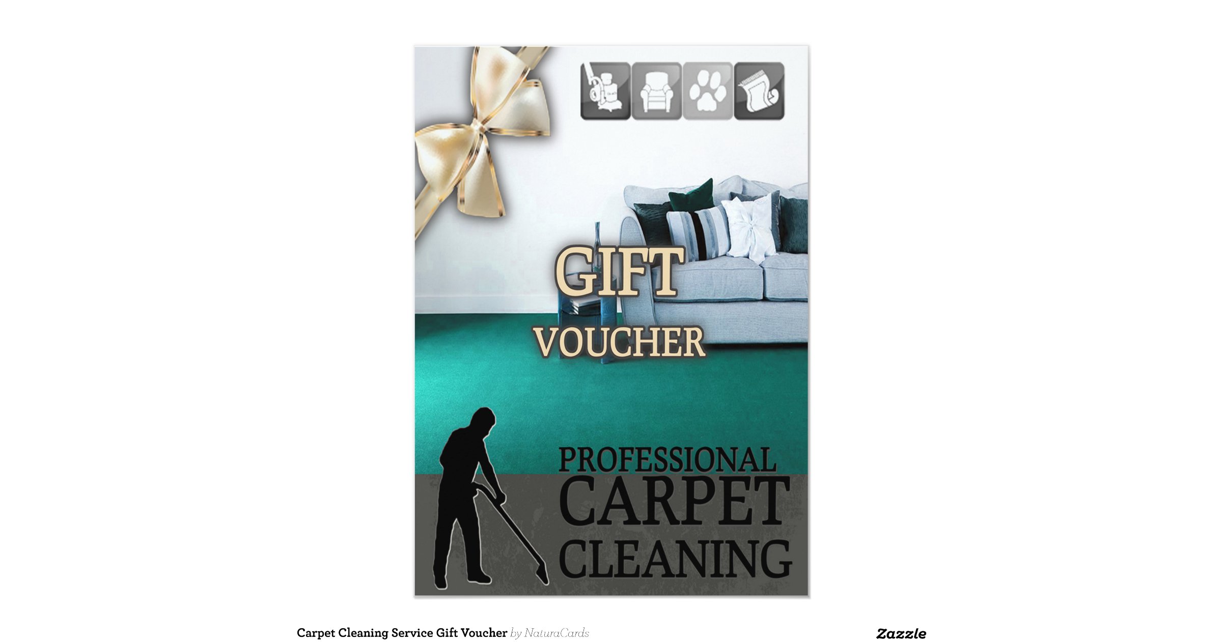 Carpet Cleaning Service Gift Voucher 5x7 Paper Invitation Card Zazzle