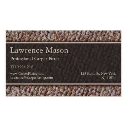 Carpet Fitter / Fitting Business Card (back side)