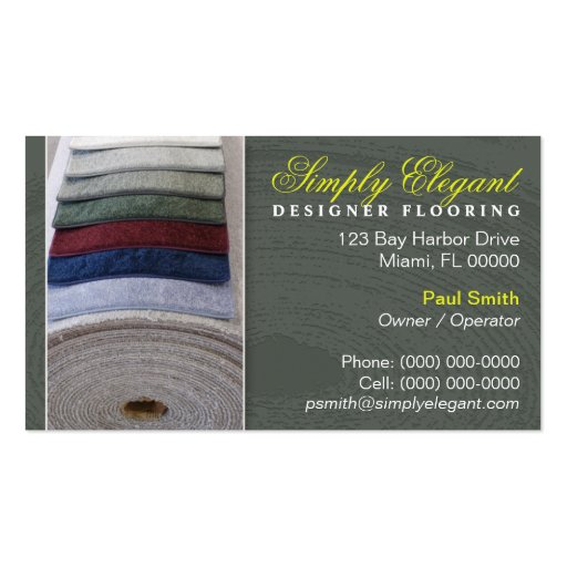 Carpet / Flooring Store Business Card (front side)