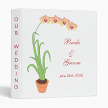 Carpeta amarilla del boda de la orquídea