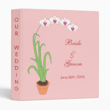 Carpeta blanca del boda de la orquídea
