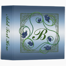 Carpeta de Avery del monograma de la flor y de la 