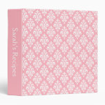 Carpeta rosa clara personalizada de la receta del 
