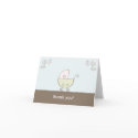 Carriage Baby Shower Thank You - Pink and Green card