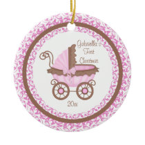 Carriage Girl Baby's First Christmas Ornament