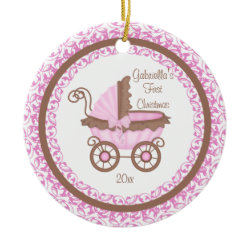 Carriage Girl Baby's First Christmas Ornament ornament