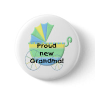 Carriage Proud New Grandma button