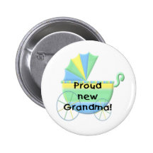 Carriage Proud New Grandma Button