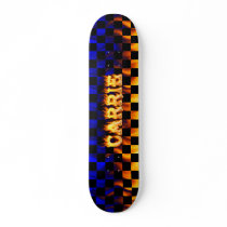 Carrie skateboard fire and flames design.