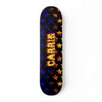 Carrie skateboard fire and flames design.