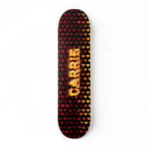Carrie skateboard fire and flames design.