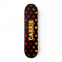 Carrie skateboard fire and flames design.