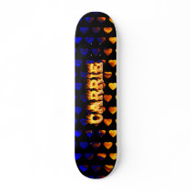 Carrie skateboard fire and flames design.