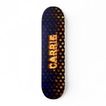 Carrie skateboard fire and flames design.