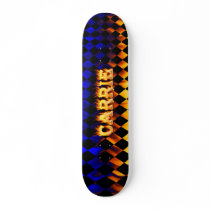 Carrie skateboard fire and flames design.