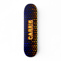 Carrie skateboard fire and flames design.