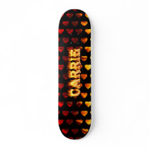 Carrie skateboard fire and flames design.