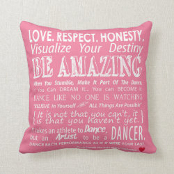 Carrie's Inspirational Dance Quotes Pillow- Pink