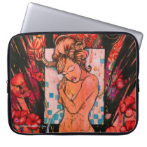 camarillo, nichole camarillo, mexican art, artistic laptop sleeve, artistic macbook sleeve, carrion, gouache painting, beatiful woman, red flowers, fantasy art, artsprojekt, nicholecamarillo.com, painting, illustration, design, woman, female artist, laptop sleeve, laptop case, artistic laptop case, custom laptop case, creative laptop case, creative, artistic, christmas gifts, back to school, art for laptops, laptop art, laptop cover art, laptop sleeve illustration, macbook sleeve art, macbook case art, wounded, deer art, sun mar, [[missing key: type_fuji_electronicsba]] with custom graphic design