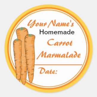 Carrot Marmalade Personalized Jar Stickers Round