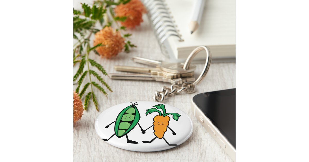 Carrot & Peas Keychain Zazzle