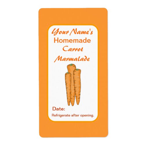 Carrots Personalized Preserve Labels Canning Jar Zazzle