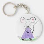 Carry key Plume of mouse in spring Key Chain