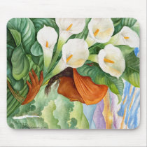 CARRYING CALA LILIES MOUSEPAD by JUDERM CARRYING CALA LILIES MOUSEPAD