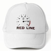 Cars and Driving - Red Line with Tachometer Trucker Hats