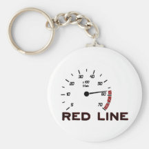 Cars and Driving - Red Line with Tachometer Keychain