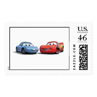 Cars Lighting McQueen and Sally Disney postage