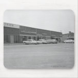 Cars on shopping centre parking B&W Mousepads