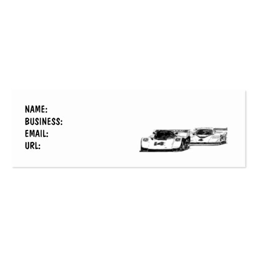 Cars - Race - Skinny - Customized Business Card (front side)
