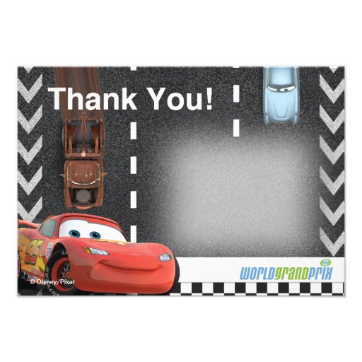 Cars Thank You Cards 3.5" X 5" Invitation Card Zazzle