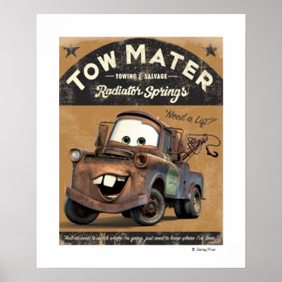 Cars' Tow Mater Disney posters
