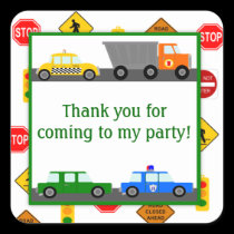 Cars, Trucks and Street Signs Birthday Party stickers