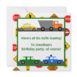 Cars, Trucks and Street Signs Children's Birthday Personalized Announcement