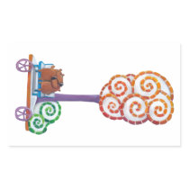 Cart with Romantic Bench Rectangular Stickers