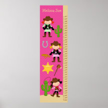 Carta de crecimiento de los niños - vaquera poster